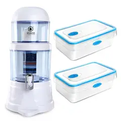 CHEF MASTER - Filtro de Agua + 2 Recipientes Para Cocina Tapper Azul