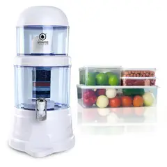 CHEF MASTER - Filtro de Agua + 4 Recipientes Organizadores Blanco