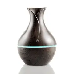 ENERGY PLUS - Difusor Ultrasónico De Aceites Esenciales. Luz Led. 200ml Madera Oscuro