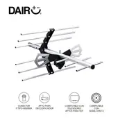 DAIRU - Antena Tdt Exterior Tipo Yagi. Con Cable De 10 M