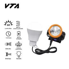 VTA PLUS - Kit Linterna Manos Libres Recargable Con Bombillo