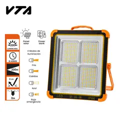 VTA PLUS - Linterna De Trabajo Con Panel Solar Alcance 200 M