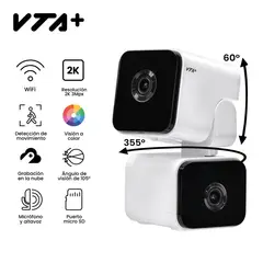 VTA PLUS - Cámara Wifi 2K Doble Lente Fijo + Movimiento Plane