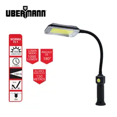 UBERMANN - Linterna Trabajo Recargable Flexible Metálica 150 M