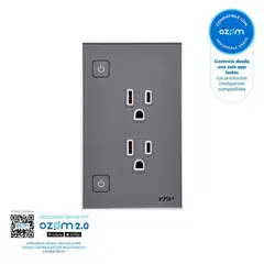 VTA PLUS - Toma Doble P/T Inteligente Connect Iot Plata