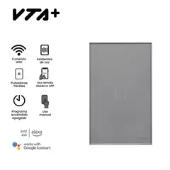 VTA PLUS - Interruptor Sencillo Inteligente Connect Iot Plata