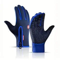 GENERICO - Guantes Táctiles Invierno Semi Impermeables Azul S