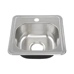 PAMO - Lavaplatos Para Grifería Sobre Poner 38 X 38 Acero Inoxidable