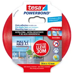 TESA - Cinta Doble Faz Fílmica Pague 25m Lleve 30m