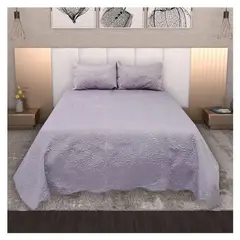 HOMETEX - Tendido Praga Full Queen Lila Metalizado