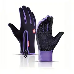 GENERICO - Guantes Táctiles Invierno Semi Impermeables Morado S