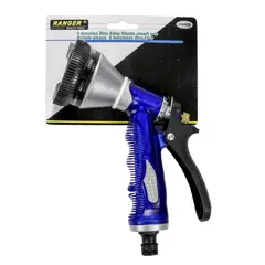 RANGER - Pistola Manguera Plástica Reforzada 8 Funciones Riego Agua