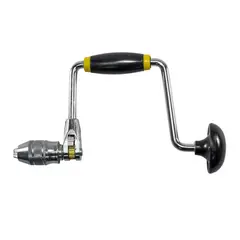 MP TOOLS - Taladro Berbiquí en Acero Cromado Negro Manual de 10 Pulgadas