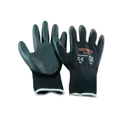 MAVERICK - Guantes De Seguridad Poliéster En Nitrilo Negro Talla L