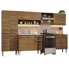 MADESA - Cocina Integral Emilly 2.30M Con Mesón De Acero Marrón 08
