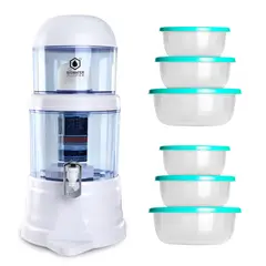 CHEF MASTER - Filtro de Agua Biowater +6 Recipientes Plásticos Agua Marina