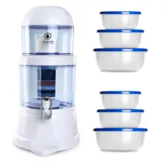 CHEF MASTER - Filtro de Agua Biowater + 6 Recipientes Plásticos Azul