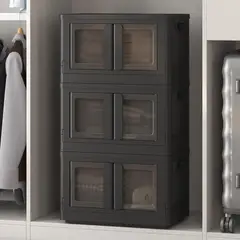 FLEXIMOUNTS - Cajas Organizadoras Plegables con Ruedas y Tapa Frontal Transparente