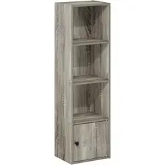 FURINNO - Estantería con Armario de Almacenamiento de 1 Puerta