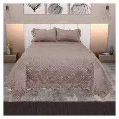 HOMETEX - Tendido Perla Fullqueen Oro Rosa