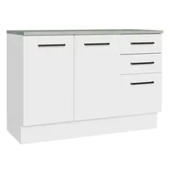 MADESA - Mueble de Cocina Bajo Agata 120cm (con Encimera) Blanco