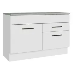 MADESA - Mueble de Cocina Bajo Agata 120 cm (con Encimera) Blanco