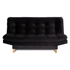 TODOTEJIDOS - Sofá Cama Valencia Negro 3 puestos 180x84x85 + Cojines