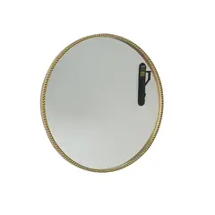 JUST HOME COLLECTION - Espejo Redondo 50x50 cm Puntos Borde Delgado Oro Shine