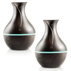 ENERGY PLUS - Combo: 2 Difusores de Aceites Esenciales. Luz Led. 200ml Madera Os