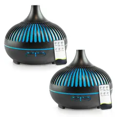 ENERGY PLUS - Combo: 2 Difusores Aromas Con Control Luces Led Temporizador Mader