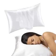GENERICO - Fundas De Almohada En Satin Control Frizz Blanco 1 Unidad