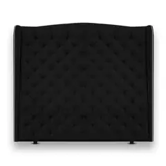 MAGIC CLASS - Cabecero Semidoble 120X150 de Lujo Luxury de Piso Negro Microfibra