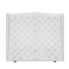 MAGIC CLASS - Cabecero Sencillo 90X150 de Lujo Luxury de Piso Blanco Ecocuero