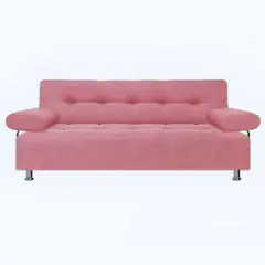 undefined - Sofá cama milan 180x100x30 rosado 3 posiciones
