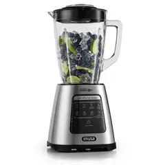 IMUSA - Licuadora Ultraforce Auto 1100W, Vaso de Vidrio, 2.2 L, Panel Digital Plateado