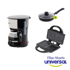 UNIVERSAL - Combo Cafetera 10 Tz + Sanduchera + Cacerola