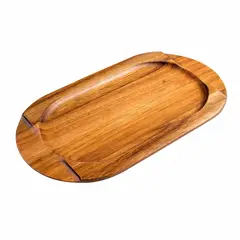 VICTORIA - Base de Madera Acacia para Plancha Ovalada 34x17cm