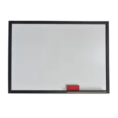 ARTECMA - Tablero Acrílico Blanco Marco Mdf Negro 80x120 cm