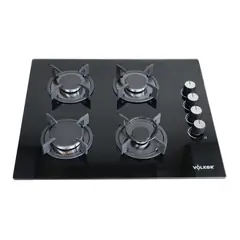 VOLKER - Estufa Empotrar Gas Natural 4 Puestos Vidrio Templado 59 x 51.5 cm