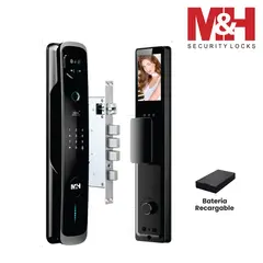 M&H SECURITY LOCKS - Cerradura Inteligente Negra 6 Tipos Apertura Reconocimiento Facial Hc721