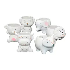 DISTRI ABC - Matera Cerámica Animal Blanco 11x8x9 cm Surtido