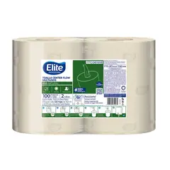 ELITE PROFESSIONAL - Toalla Manos Doble Hoja Rollo Natural 100m 2 Rollos