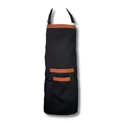 TOUCAN CHEF UNIFORMS - Delantal Drill Con Cuerina