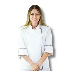 TOUCAN CHEF UNIFORMS - Chaqueta Chef Gabardina Blanca 201 Dama Xs