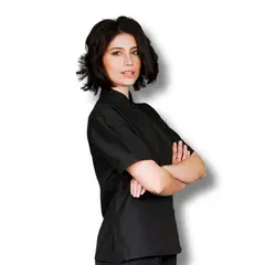 TOUCAN CHEF UNIFORMS - Camisa Antifluidos Cocina Negra 102 Dama XS