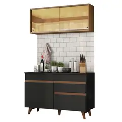 MADESA - Cocina Integral Reims 1.20m Negro/marrón 01
