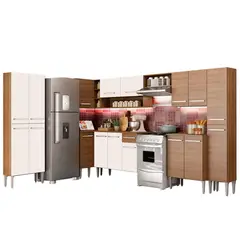 MADESA - Cocina Integral Emilly Live 5.10m Marrón/blanco 01