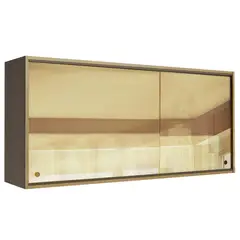 MADESA - Mueble de Cocina Superior 2 Puertas Corredizas de Cristal Emilly 105 cm Marrón
