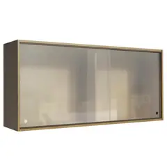 MADESA - Mueble de Cocina Superior 2 Puertas Corredizas de Cristal Emilly 105 cm Marrón
