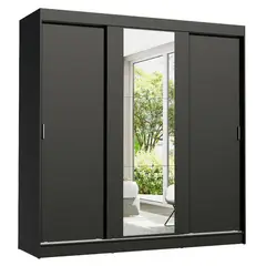 MADESA - Closet Reno 3 Puertas Corredizas con 1 Espejo Negro